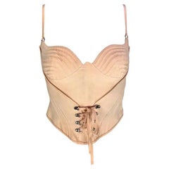 S/S 1995 Gianni Versace Light Pink Boned Runway Corset Bustier
