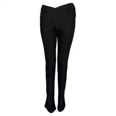 2003 Gucci by Tom Ford GG Medallion Black Denim Flare Low-Rise Jeans