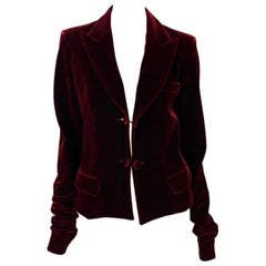Blazer en velours rouge foncé Yves Saint Laurent par Tom Ford, A/H 2002