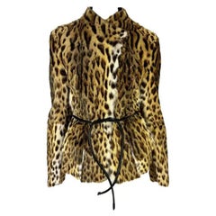 F/W 1999 Gucci by Tom Ford Runway Ad Natural Fur Leather Belted Jacket
