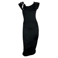 A/I 2004 Yves Saint Laurent by Tom Ford - Vestito midi con inserti di visone nero