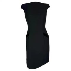 F/W 1998 Thierry Mugler Runway Mini robe en velours noir à encolure bateau