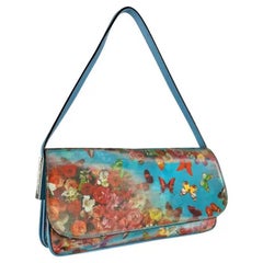 H/W 1999 Dolce & Gabbana Holografische Hellblaue Schultertasche mit kleiner Klappe