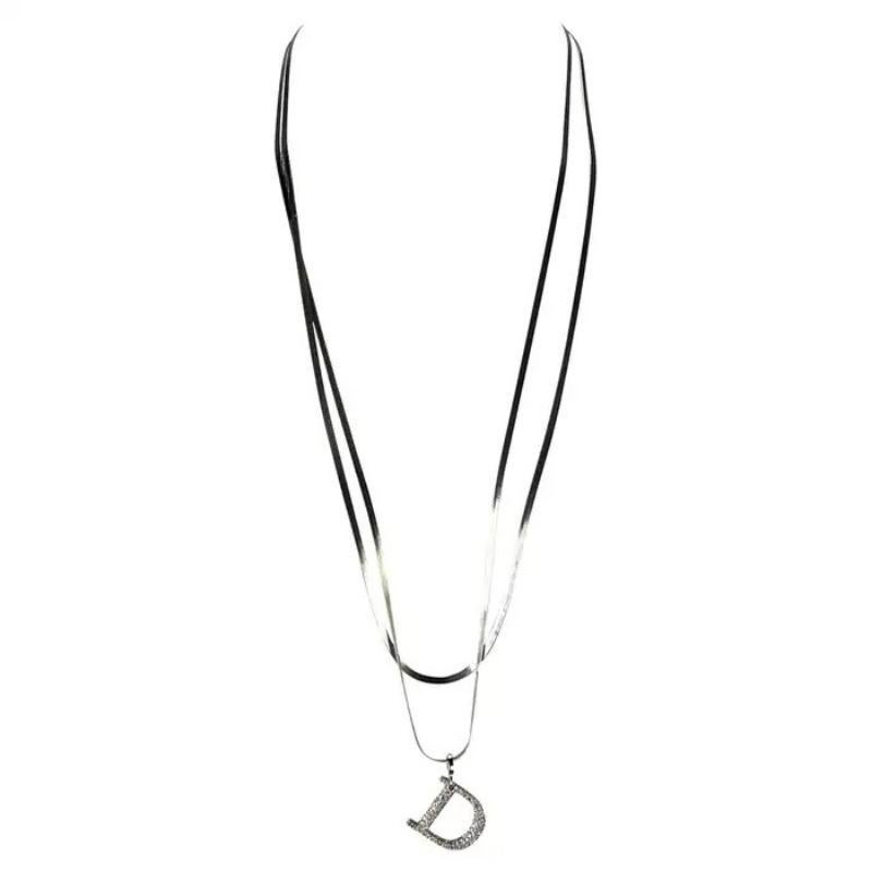F/W 2000 Christian Dior by John Galliano Rhinestone D Serpent Chain Necklace