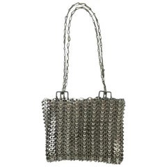 Original 1969 Paco Rabanne Silver Metal Pastilles Chainmail Mesh Mini Bag