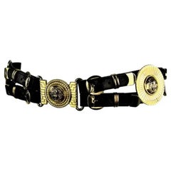 F/W 1992 Gianni Versace Runway 'Miss S&M' Double Medallion Medusa Bondage Belt