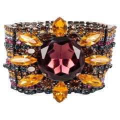 Escada Dark-Silvery Metal Bracelet with Rhinestone Escada Dark-Silvery Metal Bracelet with Rhinestone