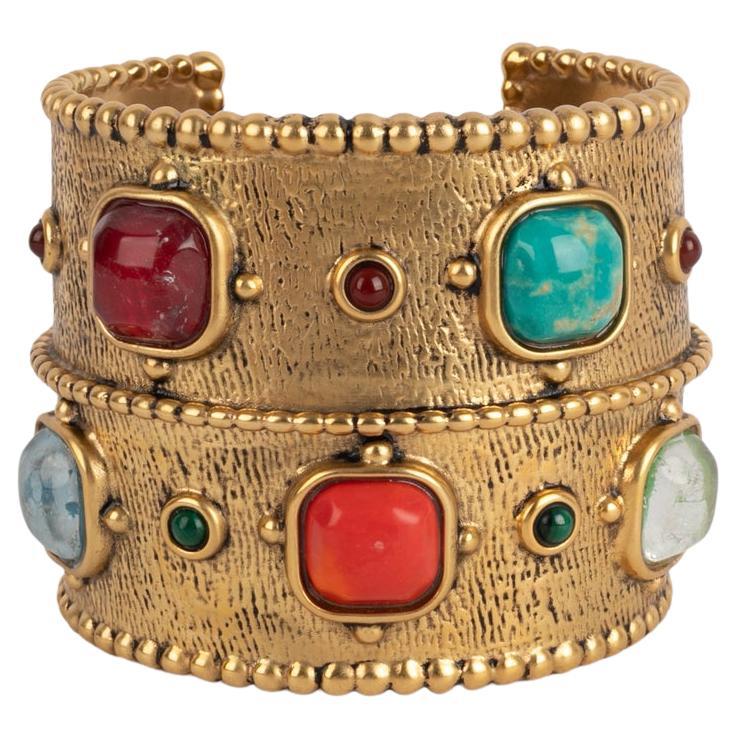 Bracelet manchette en métal doré de Goossens