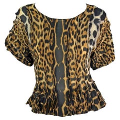 Haut en soie transparente imprimé Jaguar Yves Saint Laurent par Tom Ford, P/E 2002