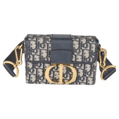 Christian Dior Sac à main 30 Montaigne en toile oblique bleue