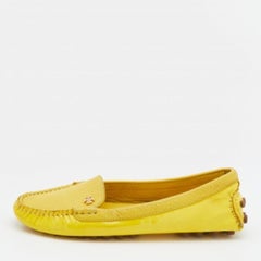 Tory Burch Mocassini in vernice e pelle gialla taglia 36,5