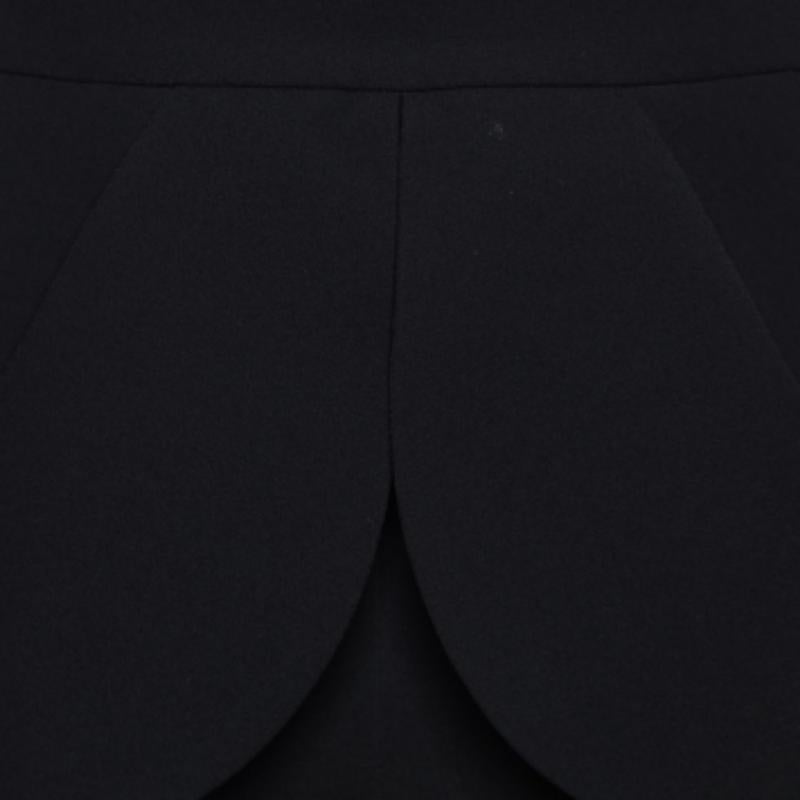 Balenciaga Pantaloni a vita alta in crêpe nero con dettaglio aletta M. I. in vendita 2