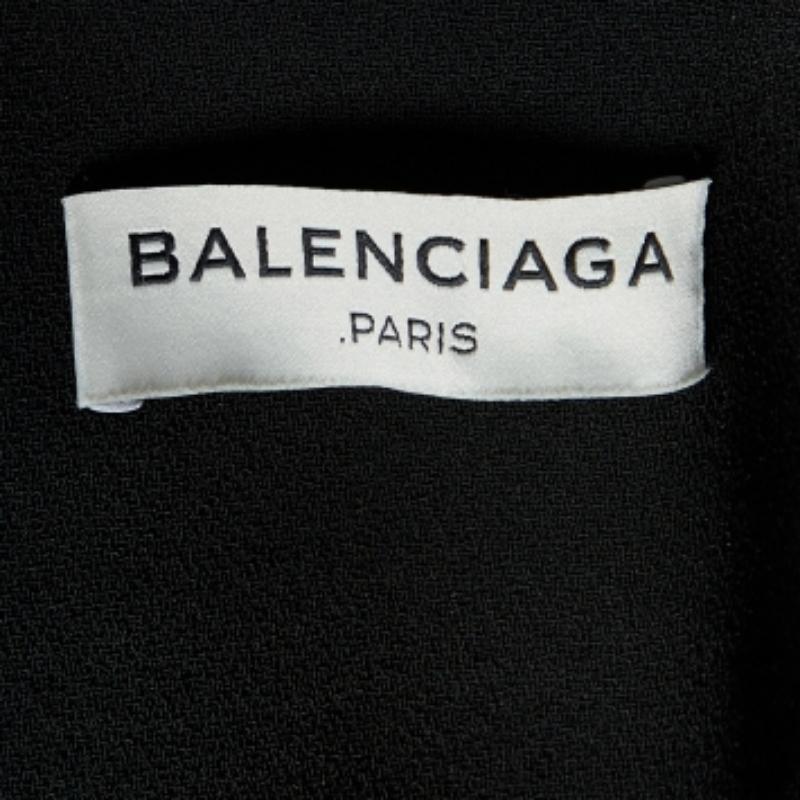 Donna Balenciaga Pantaloni a vita alta in crêpe nero con dettaglio aletta M. I. in vendita