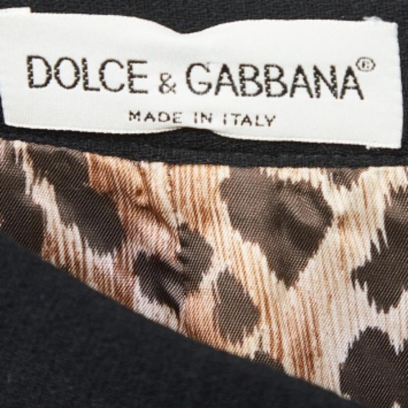 Dolce & Gabbana Vintage Schwarzer Bleistiftrock aus Wollmischung M Damen im Angebot