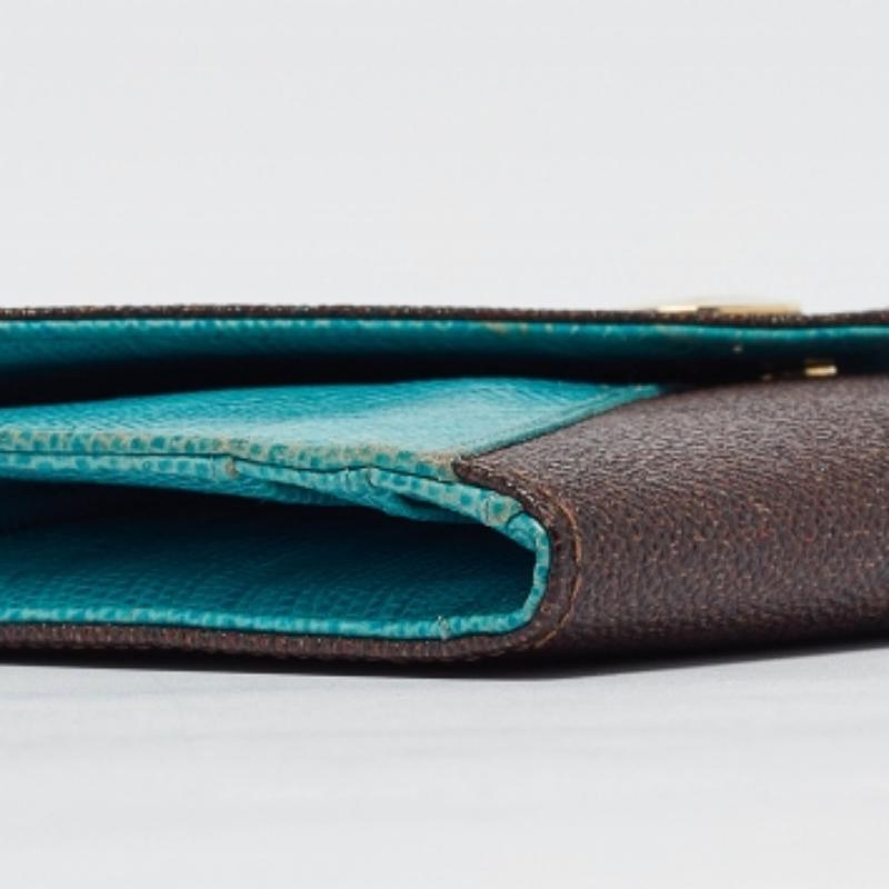 Portafoglio continentale Trifold di Etro in tela Coates e pelle di lucertola blu con motivo Paisley in vendita 5