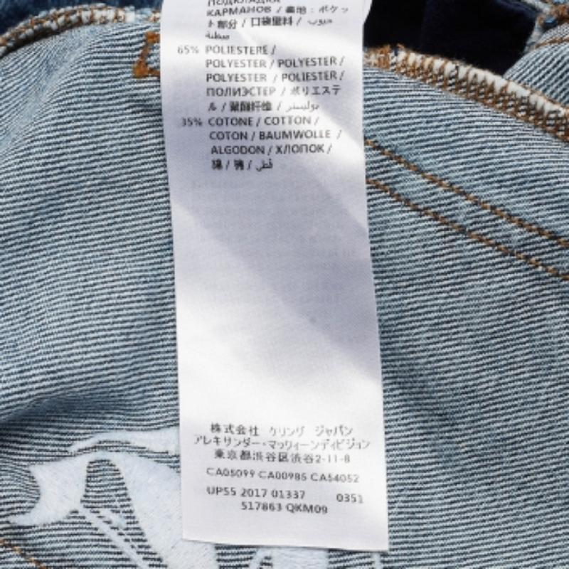 Alexander McQueen - Minijupe en denim brodé - Bleu S en vente 1