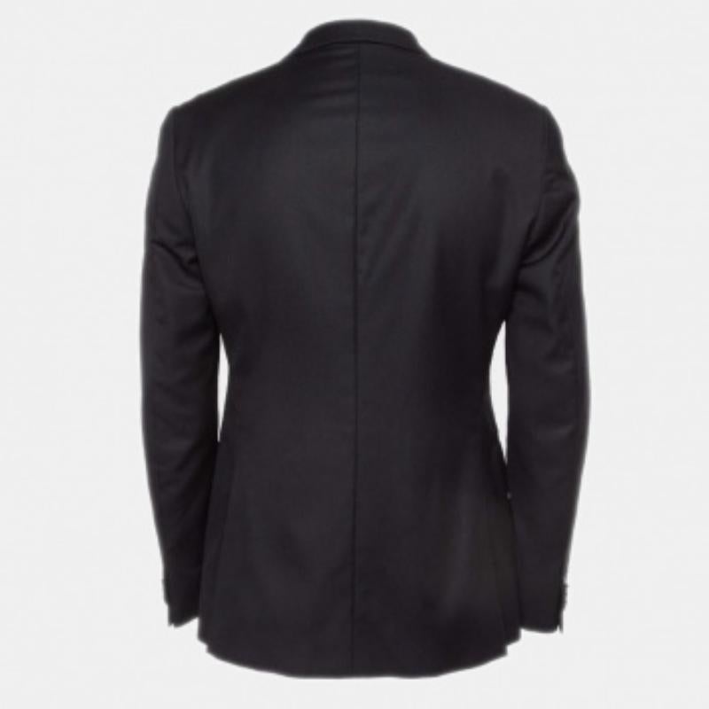 Z Zegna Abito con pantaloni monopetto in lana nera L.L.A. in vendita 2