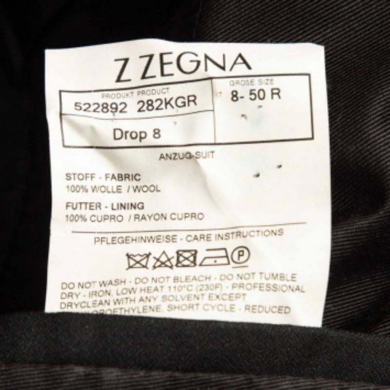 Nero Z Zegna Abito con pantaloni monopetto in lana nera L.L.A. in vendita