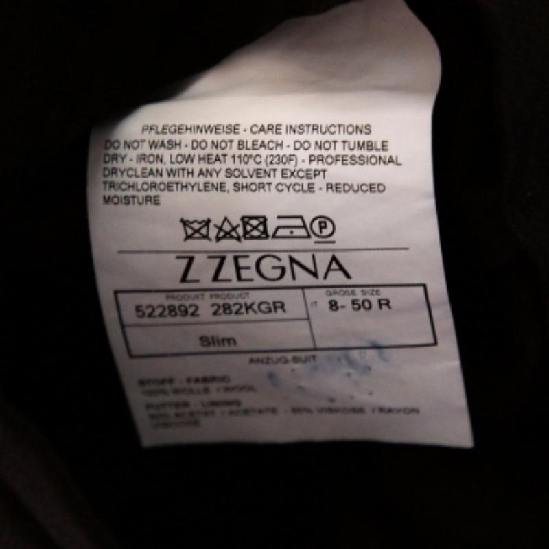 Z Zegna Abito con pantaloni monopetto in lana nera L.L.A. in vendita 1