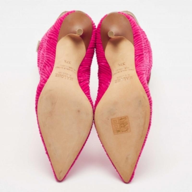 Malone Souliers Stivali a metà polpaccio in pelle e velluto plissettato marrone Daisy Taglia 37,5 in vendita 1