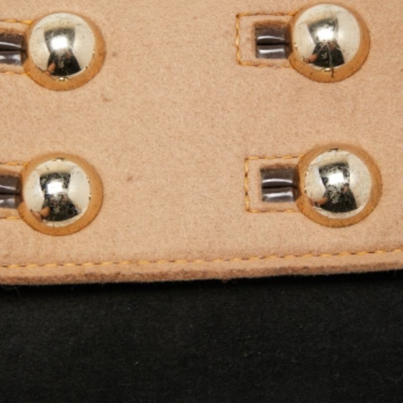 Kate Spade Borsa a tracolla Beantown Lene in lana e pelle verniciata nero/beige in vendita 2
