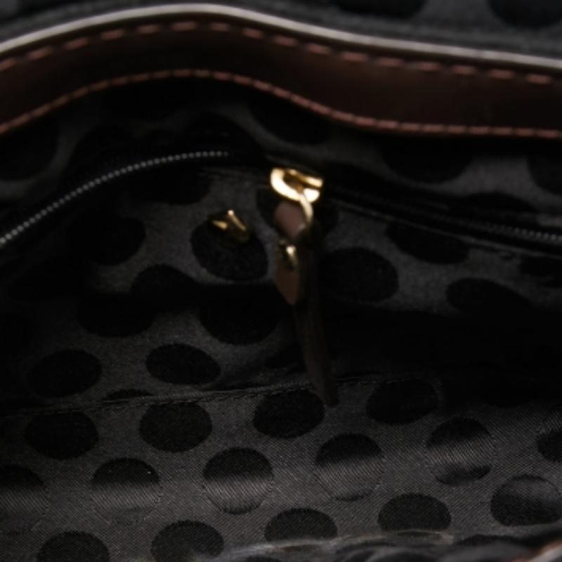 Kate Spade Borsa a tracolla Beantown Lene in lana e pelle verniciata nero/beige in vendita 3