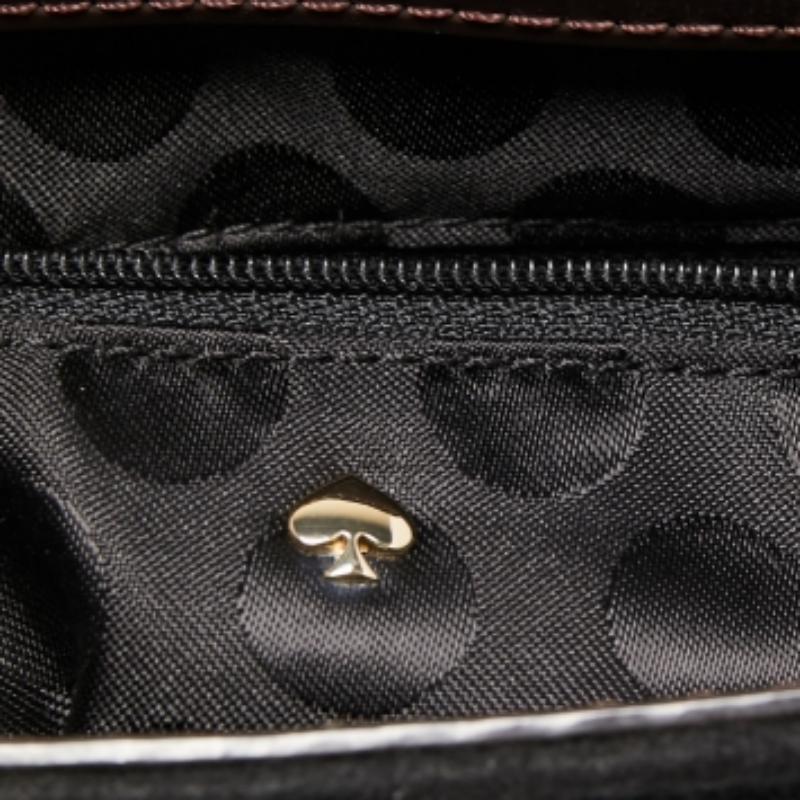 Kate Spade Borsa a tracolla Beantown Lene in lana e pelle verniciata nero/beige in vendita 4