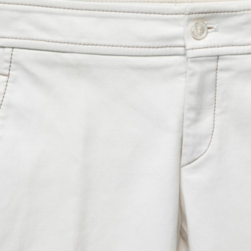 Gucci Pantalones de algodón blanco roto S en Bueno estado para la venta en Dubai, Al Qouz 2