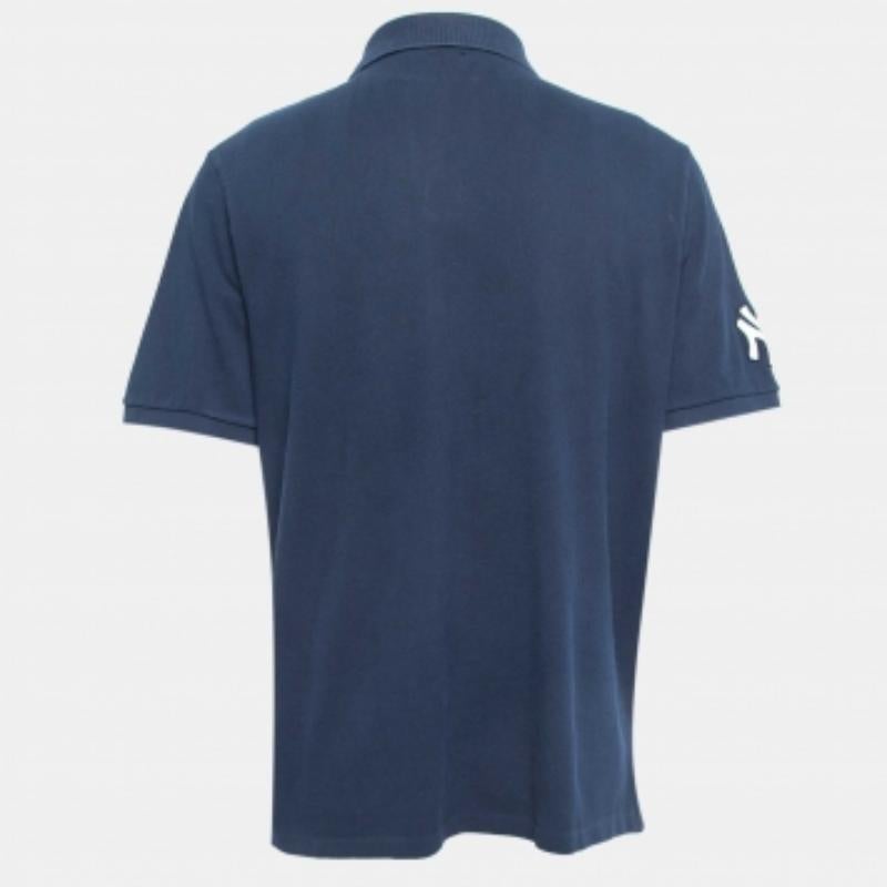 Blu Polo Ralph Lauren Maglietta in cotone ricamata con logo blu navy I.L.A. in vendita