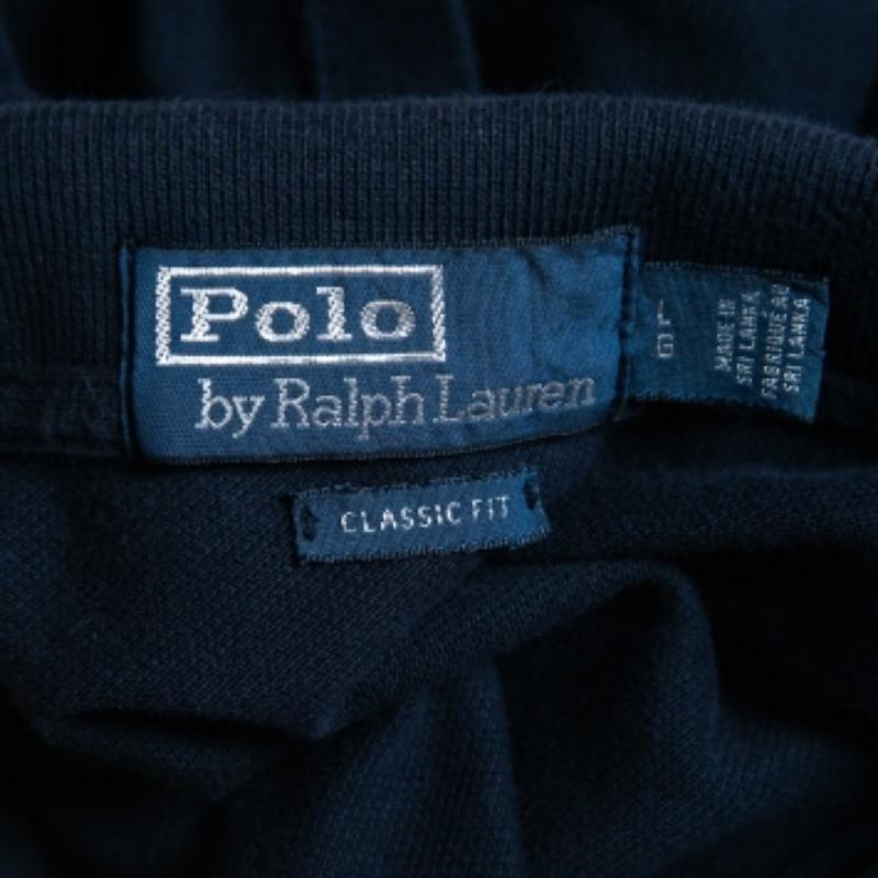 Uomo Polo Ralph Lauren Maglietta in cotone ricamata con logo blu navy I.L.A. in vendita