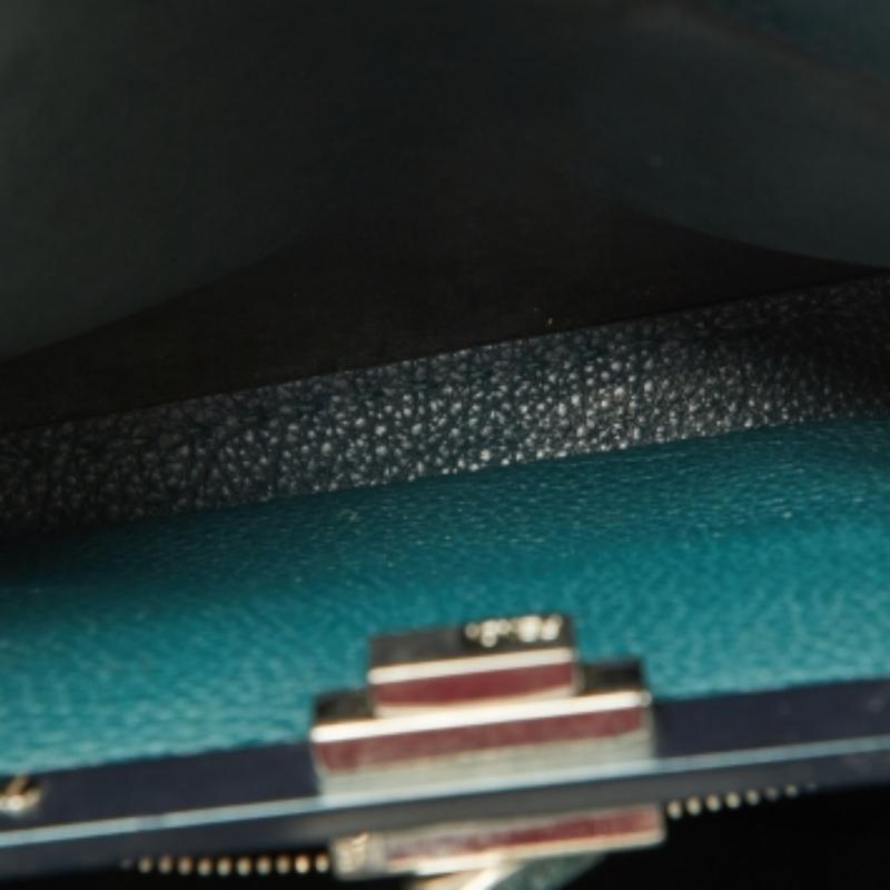 Nero Fendi Greene & Greene Greene & Python Medium Peekaboo Top Handle Bag in vendita