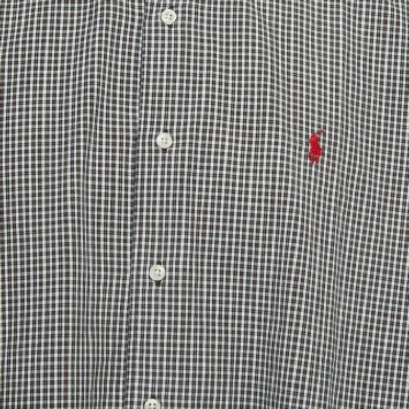 Polo Ralph Lauren Mini Camisa de algodón a cuadros con botones y manga larga XL en venta 2