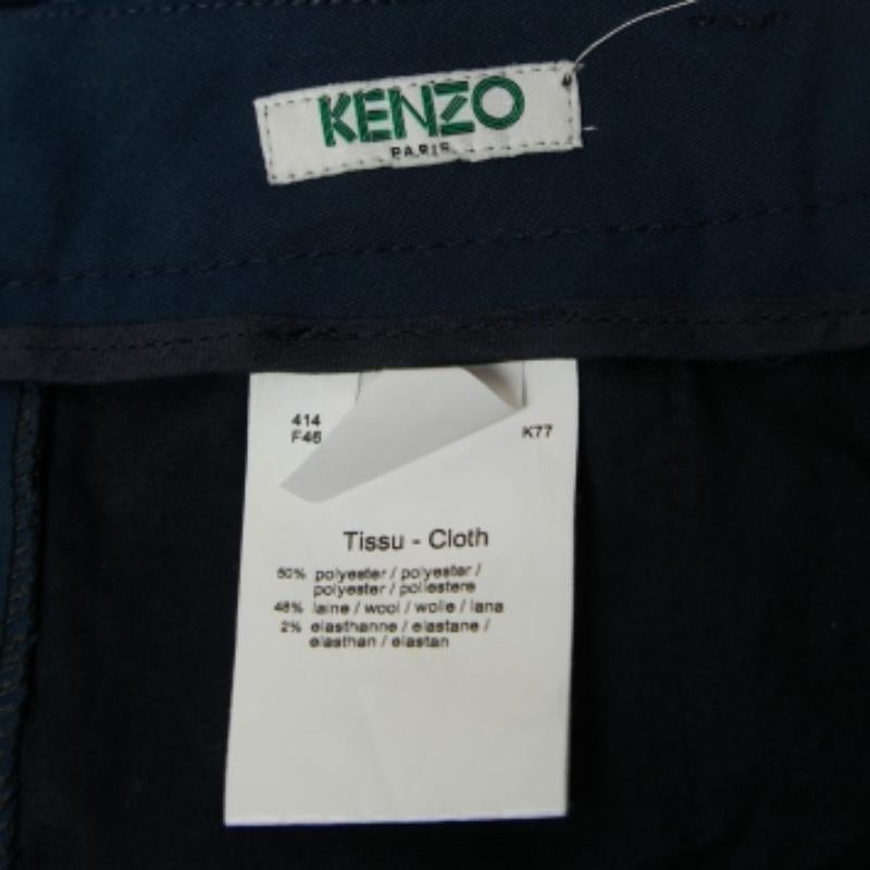 Kenzo Marineblaue Hose aus Wollmischung M (Schwarz) im Angebot