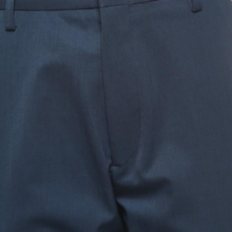 Kenzo Marineblaue Hose aus Wollmischung M im Zustand „Gut“ im Angebot in Dubai, Al Qouz 2