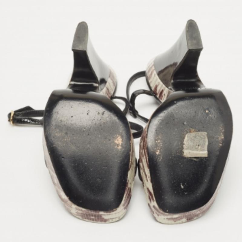 Casadei Sandales à plateforme en cuir noir et lézard gaufré Taille 37 Pour femmes en vente