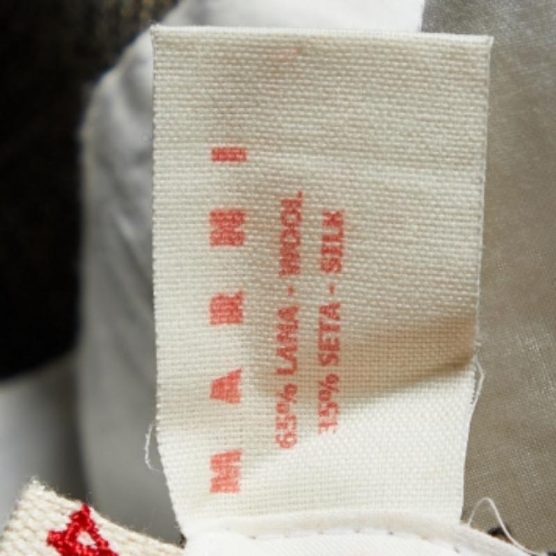 Nero Pantaloni cropped in lana e seta a motivi marroni di Marni S in vendita