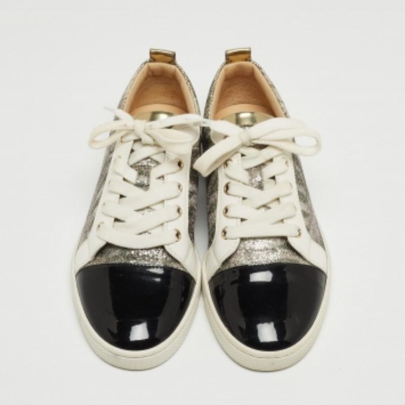 Christian Louboutin Scarpe da Ginnastica Gondoliere in Pelle e Brillantini Misura 36.5 in vendita 1