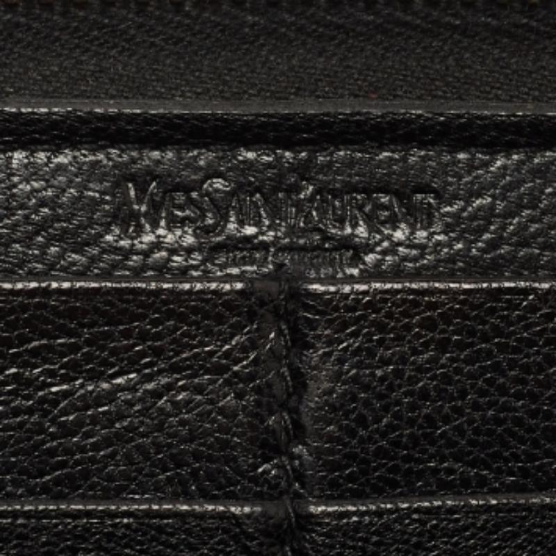 Yves Saint Laurent Schwarz Alligator Zip um Brieftasche Damen im Angebot