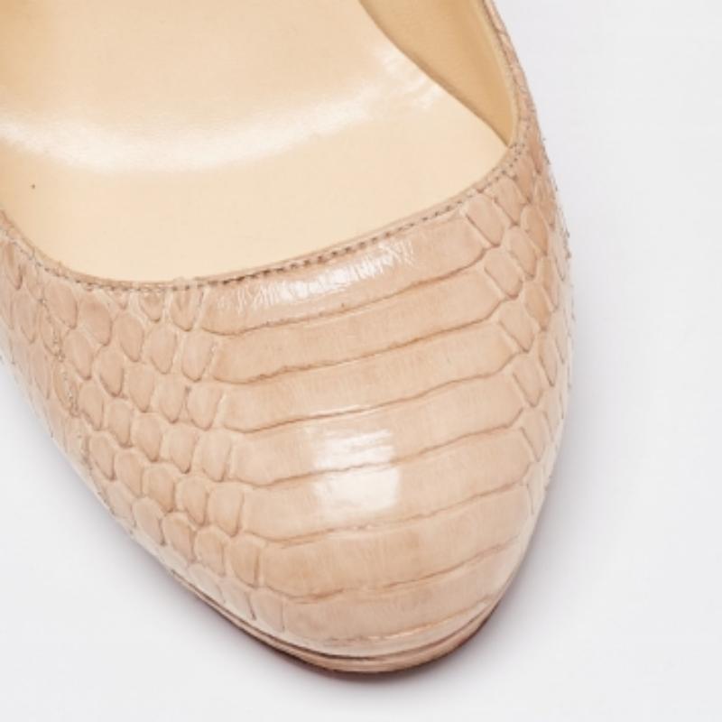 Christian Louboutin Serpiente de Agua Beige Bombas Nuevas Simples Talla 39.5 en venta 1