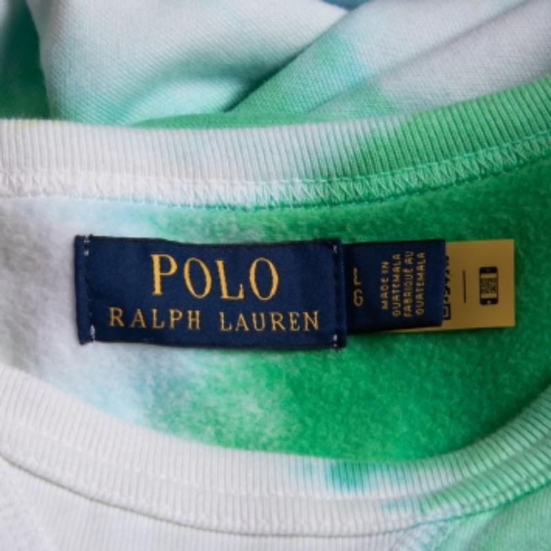 Polo Ralph Lauren Sudadera de cuello redondo de algodón con estampado Tie-Dye multicolor L Gris en venta