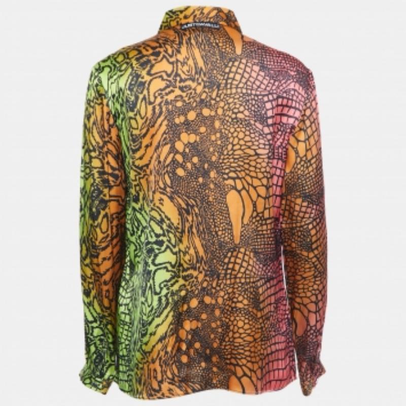 De las mujeres Just Cavalli Camisa de algodón con estampado de reptil multicolor L en venta