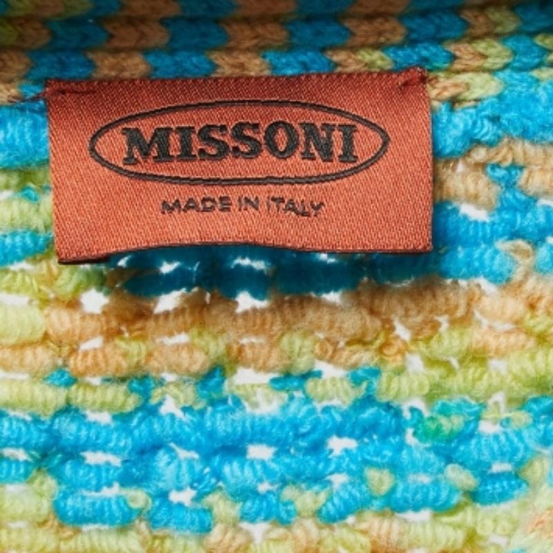 Missoni Cardigan sans manches en laine mélangée à motifs multicolores M-One Pour femmes en vente