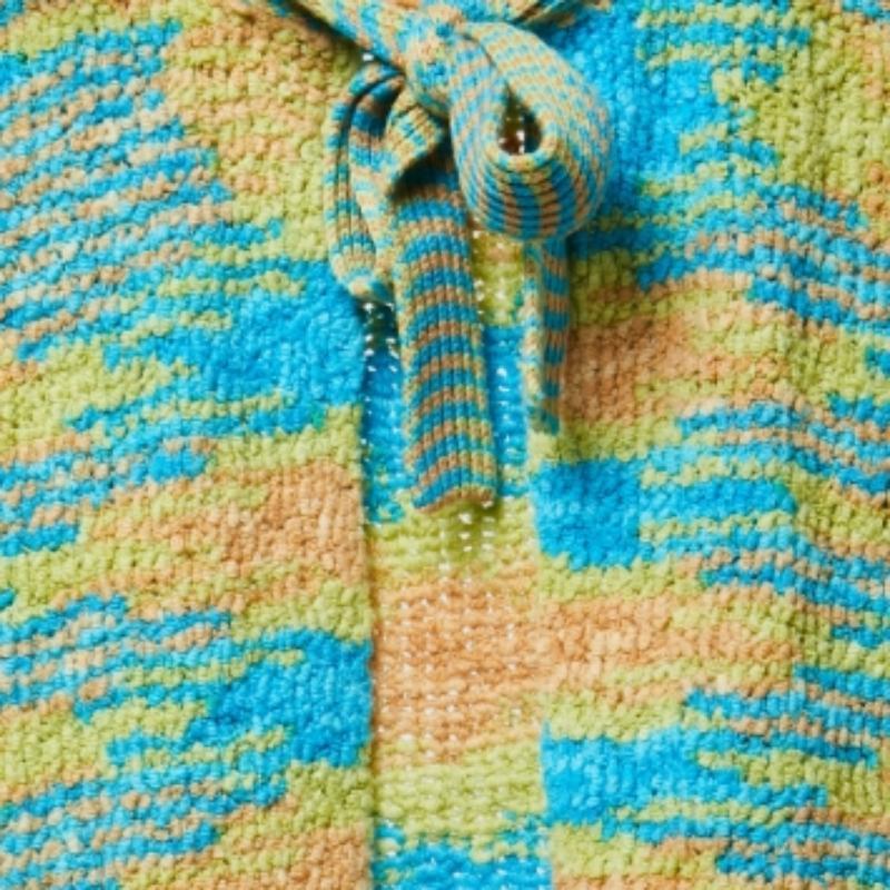 Gris Missoni Cardigan sans manches en laine mélangée à motifs multicolores M-One en vente