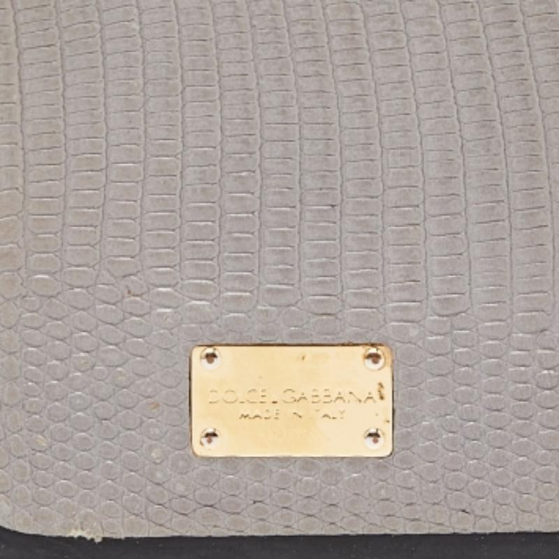 Dolce & Gabbana Housse pour iPhone 6 en cuir gris gaufré au lézard en vente 2