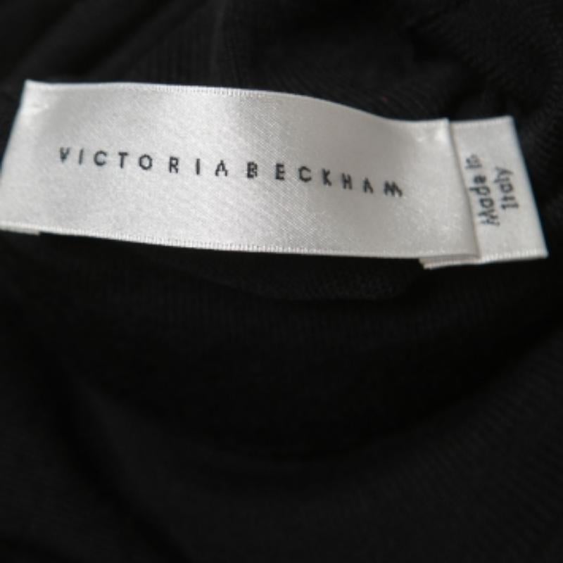 Victoria Beckham - Top sans manches à col roulé en tricot de laine noir S en vente 1
