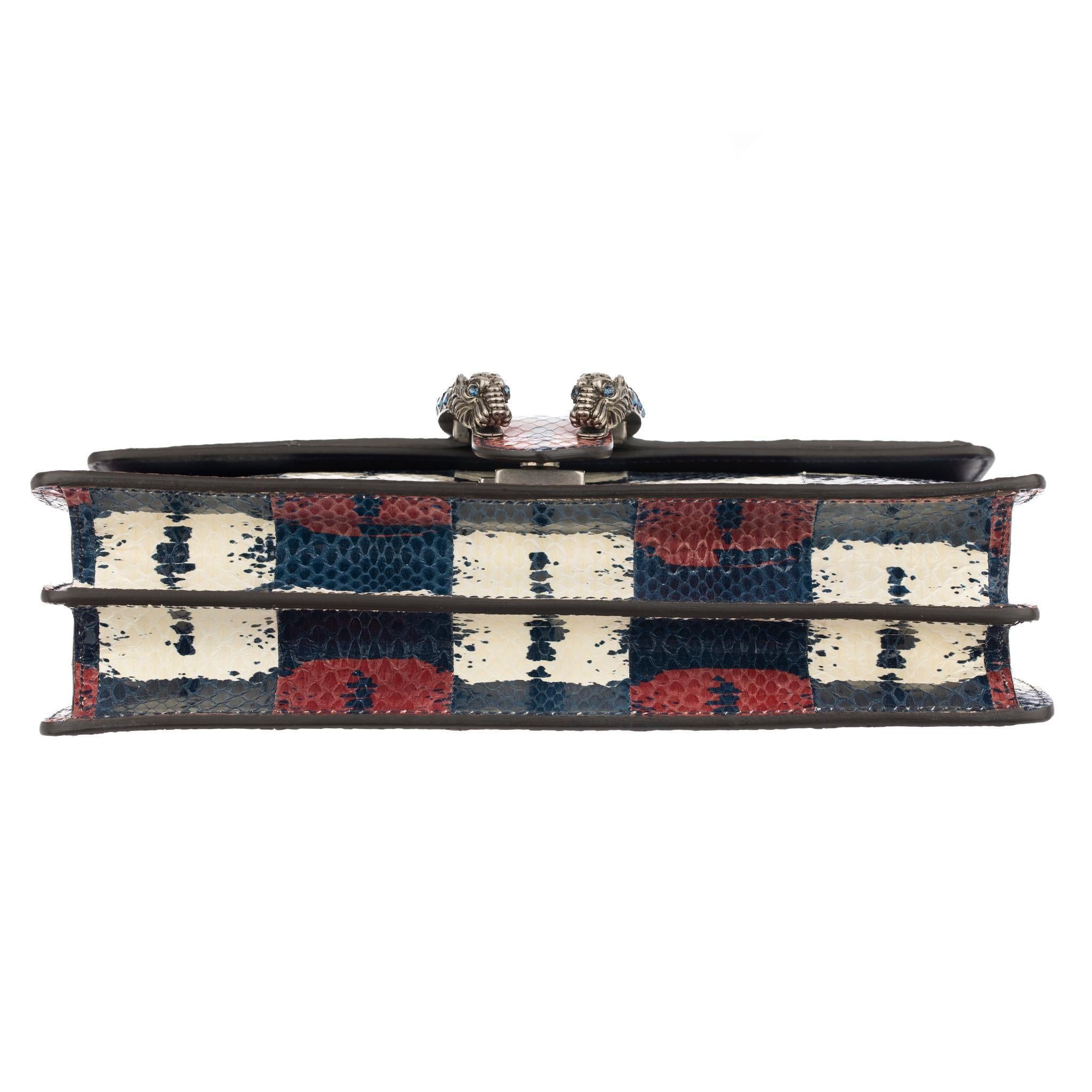 Gucci Dionysus Blau, Rot & Weiß Python Umhängetasche im Angebot 6