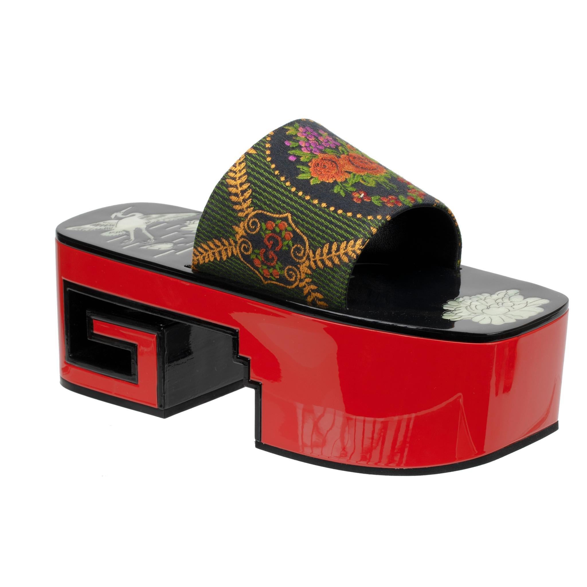 Gucci Plataforma Rosa Slides Rojo 38 IT en venta 3