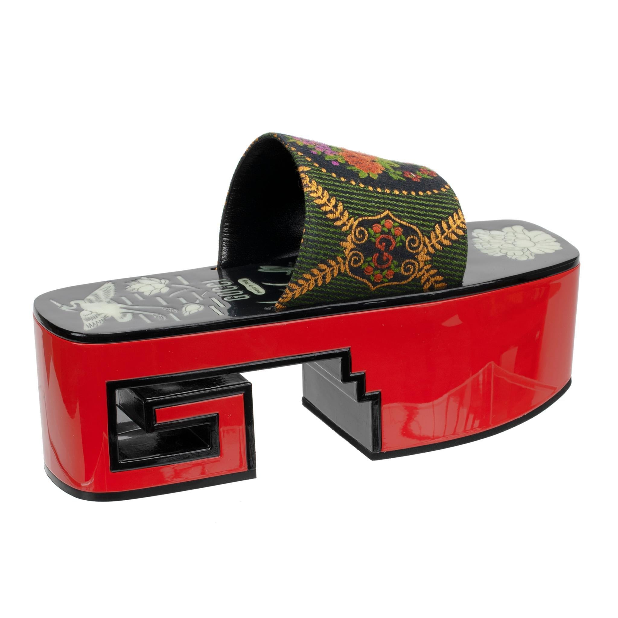 Gucci Plataforma Rosa Slides Rojo 38 IT en venta 4