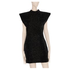 Yves Saint Laurent Couture Robe de soirée noire avec perles en crocodile 36 Fr