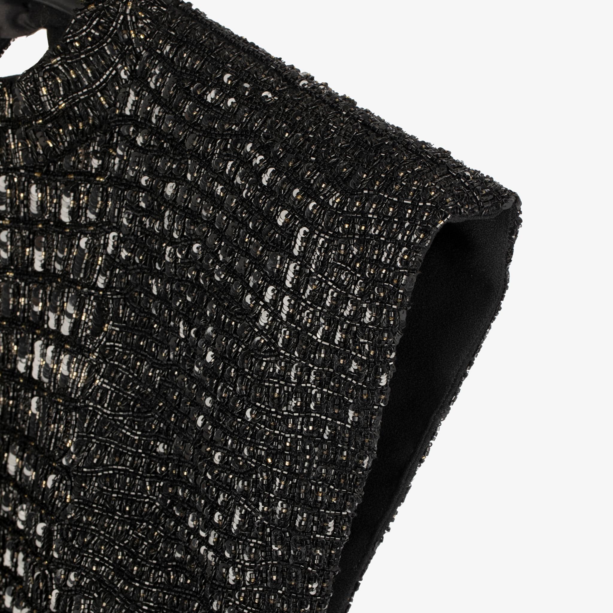 Yves Saint Laurent Couture Robe de soirée noire avec perles en crocodile 36 Fr en vente 3